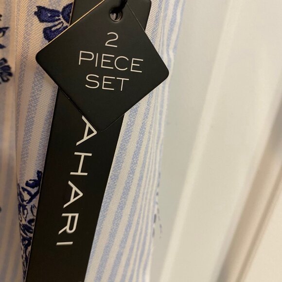 Tahari Women Pajamas Set. Short Sleeve Button Shirt & Shorts Rayon X-Large NWT - Picture 7 of 12